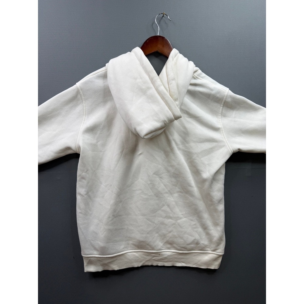 UGG Hoodie Women White Sherpa Logo Pullover Fleece Sweatshirt Medium - Picture 6 of 8